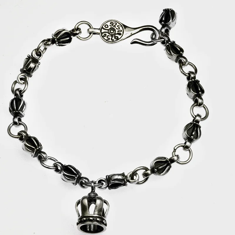 Браслет с шармами в виде короны для мужчин и женщин винтажный браслет из тайского