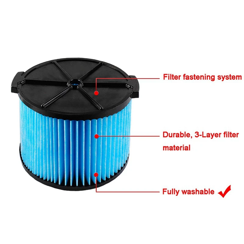 Vf3500 Replacement Filter for Ridgid 3-Layer Wet/Dry 3-4.5 Gallon Portable Vacuum Compatible with Wd4050 Wd4070 Wd4522 Filters(2 | Бытовая