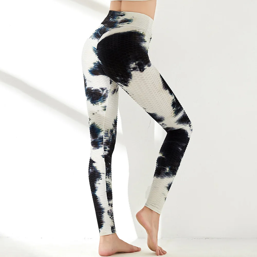 

Grid Tie Dye Leggings Sport Women Fitness Sexy High Waist Yoga Pants Colorful Sports Tights Running Workout Gym Clothing