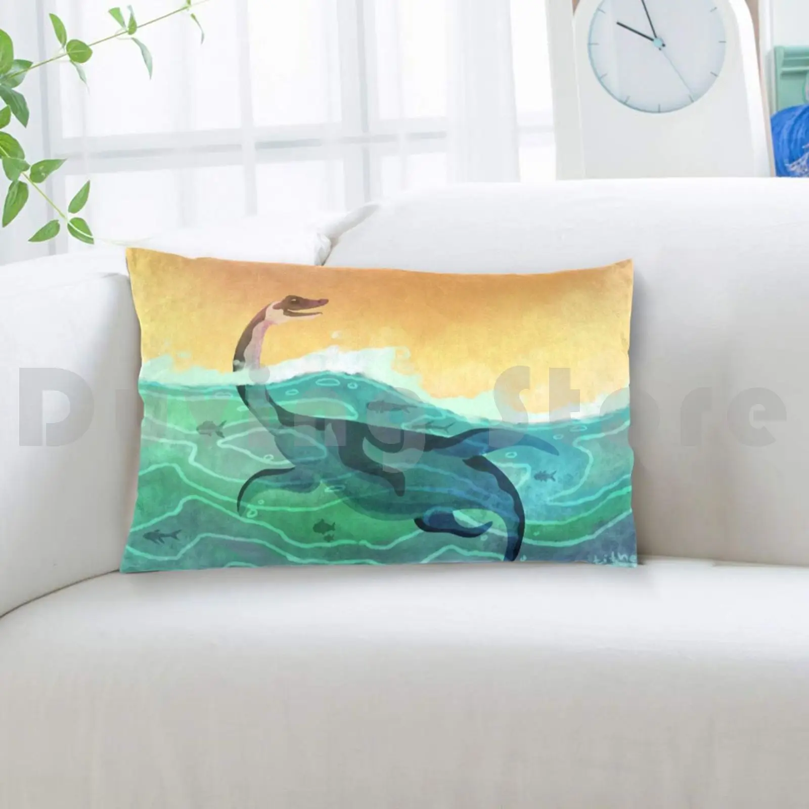 Подушка Чехол Pleasiosaurus 1242 динозавр Plesiosaurus Paleoart природный океан