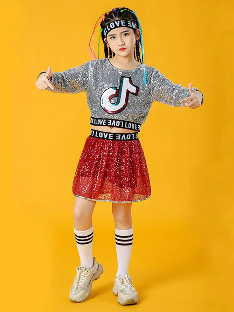 Костюм для джазовых танцев девочек костюм с открытым пупком танцевальные