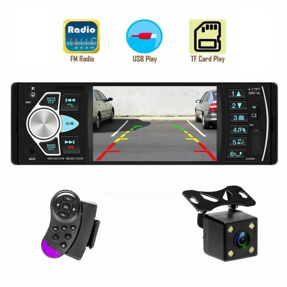 

HD 4.1 Inches Large TFT Screen Bluetooth MP5 Player Remote 4022D Receiver Support Camera Control Car Audio Card Rear TF FM O0G4