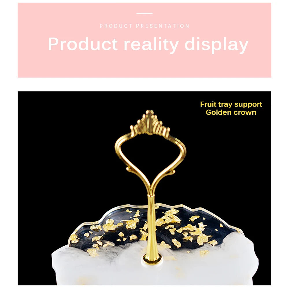 

DIY Crystal Epoxy Wavy Swing Table Tray Silicone Mold Large, Medium And Small Three-Layer Round Flower-Shaped Fruit Tray Mold