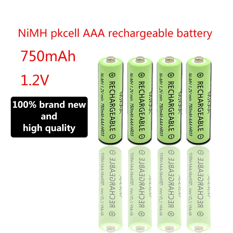 Аккумуляторная батарея NiMH pkcell AAA большой емкости 750 мАч 1 2 в для часов игрушек