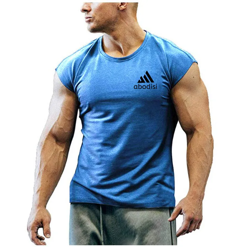 

New Mens Abdios Brand T-shirts Underwear Sleeveless Tank Top Solid Muscle Vest Undershirts O-neck Gymclothing T-shirt men's vest