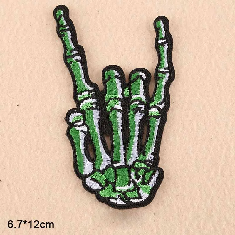 Зеленая рука с глазами пальцы зомби патчи для одежды вышивкой утюгом наклейки