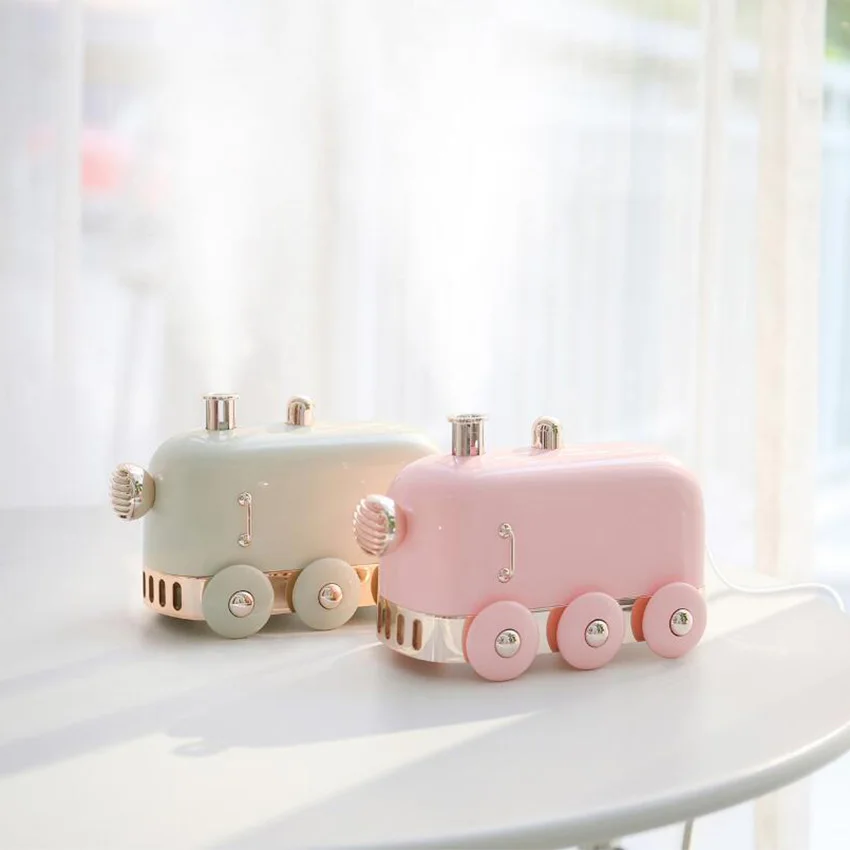 Ретро стиль 300 мл мини увлажнитель поездов диффузор с красочным Светодиодный