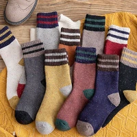5 pairs winter womens socks soft thick warm cute wool socks female happy retro style thermal warm socks hot sale christmas gift