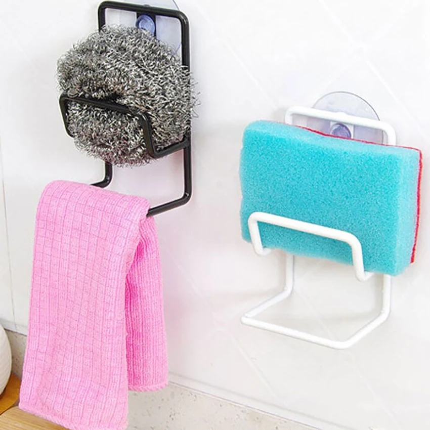 Suction Cups Bathroom Kitchen Sink Storage Organizer Wall Mounted Holder for Sponges Soaps Scrubbers Quick Drying Rack | Дом и сад