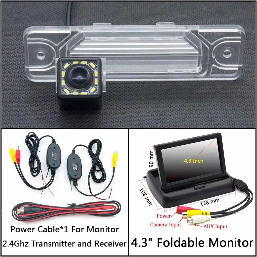 C Wireless 4.3inch F 12 Светодиодный свет автомобиль резервная камера заднего вида Камера для Renault koleos 1 2007- samsung QM5 MK1 samsung SM5 KPQ/A32 заднего хода автомобиля - Название цвета: C Wireless 4.3inch F