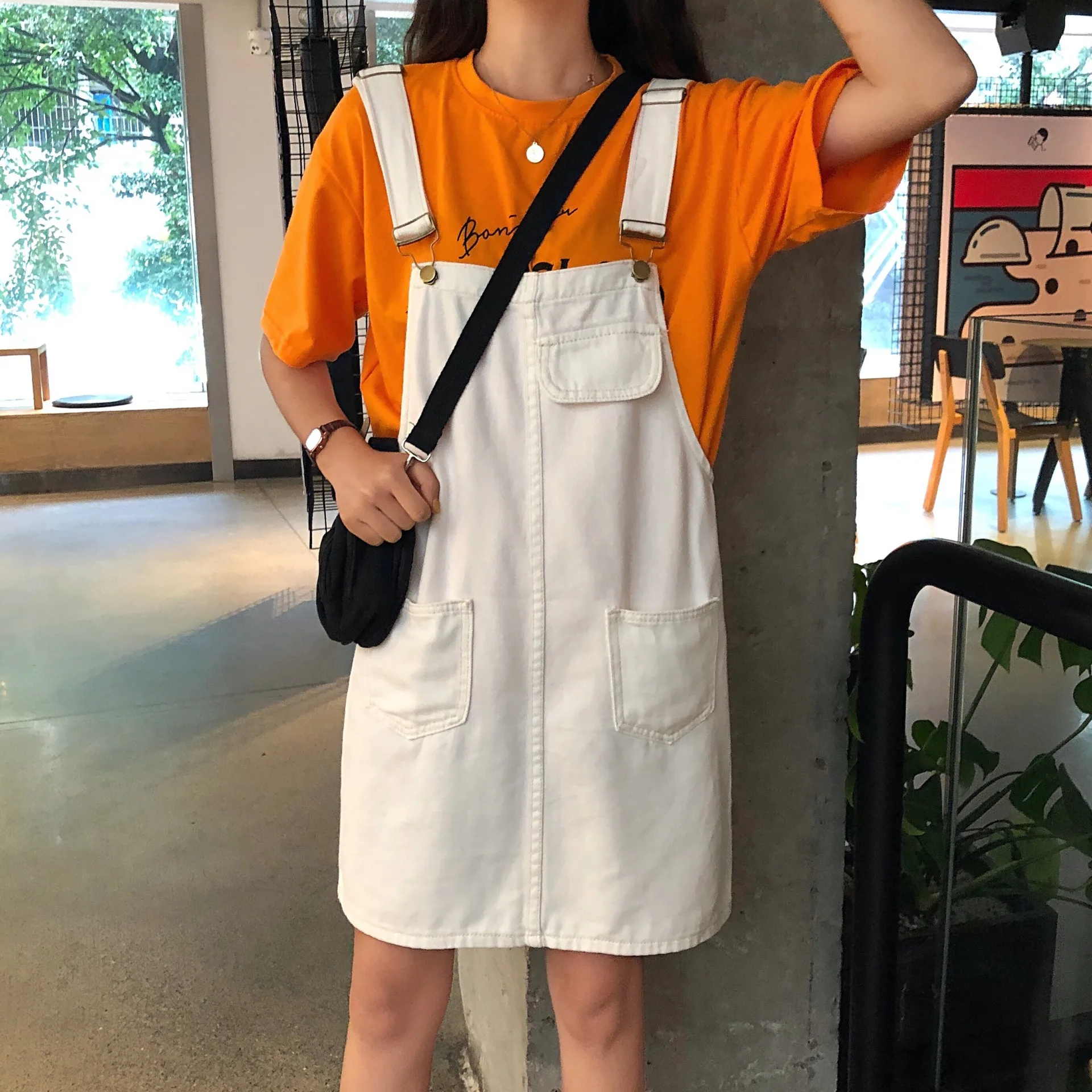 Платье женское джинсовое с регулируемыми лямками Повседневный Сарафан из денима