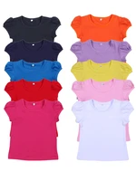 2020 summer toddler girls clothes kids tops cup sleeve t shirts monogram blank 100 cotton girls shirts