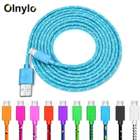 Olnylo Braided Micro USB Cable Data Sync USB Charger Cable For Samsung HTC Huawei Xiaomi Android 0 5 1m 2m 3m Phone Cables