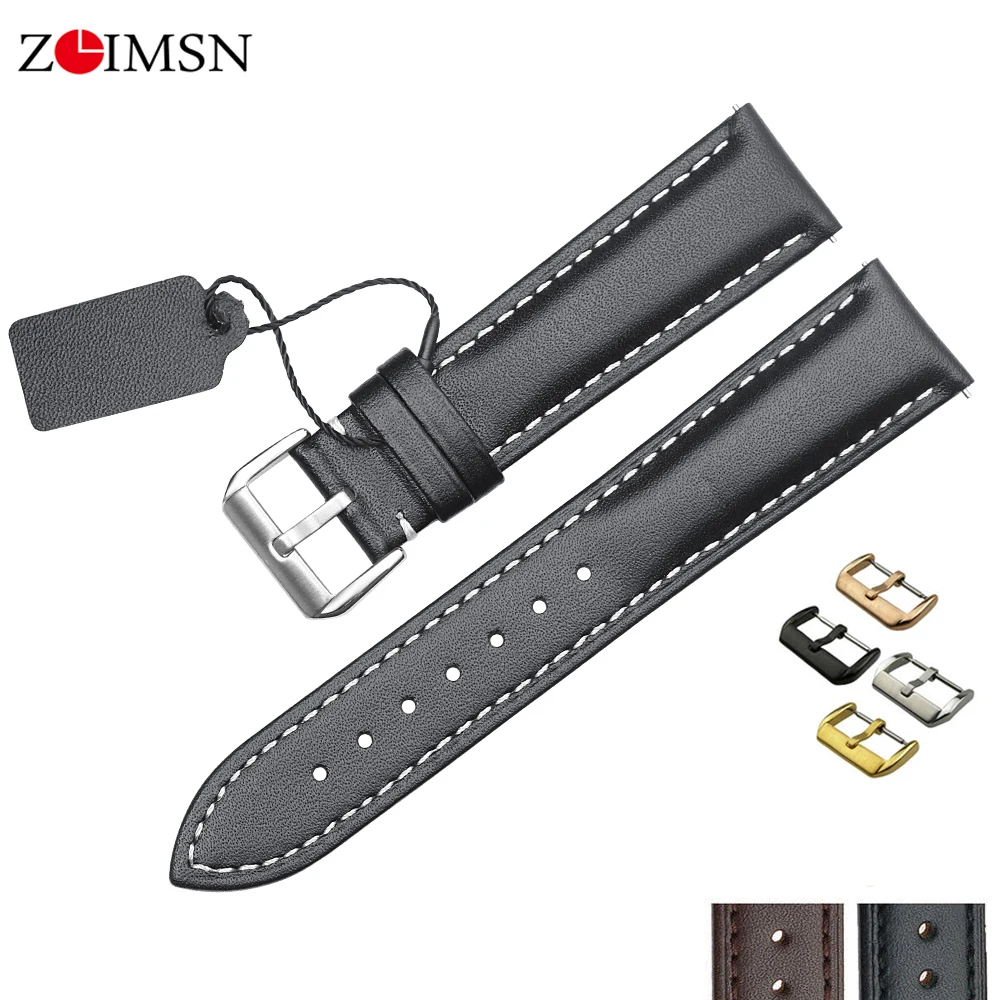 ZLIMSN Универсальный кожаный ремешок для часов Tissot Longines DW Seiko samsung gear S2 S3 huami amazfit huawei gt ремешок для часов