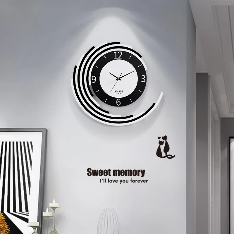 

Акриловые креативные настенные часы, современный дизайн, тихие простые скандинавские искусства, зеркальные часы для гостиной, домашний дек...