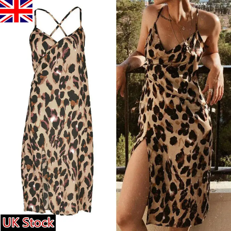 Новинка 2020 модное женское летнее короткое платье с леопардовым принтом в стиле