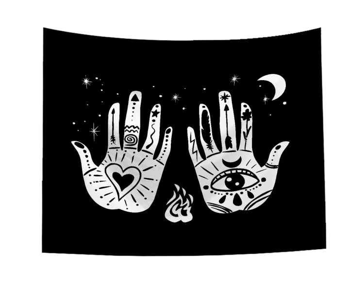 Абстрактный настенный гобелен с рисунком Таро для чтения ладони астрологический