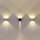 Регулируемые светодиодные настенные лампы 12 Вт COB для помещенийулицы, водонепроницаемый кубический настенный светильник, настенное бра для двора, крыльца, коридора, спальни