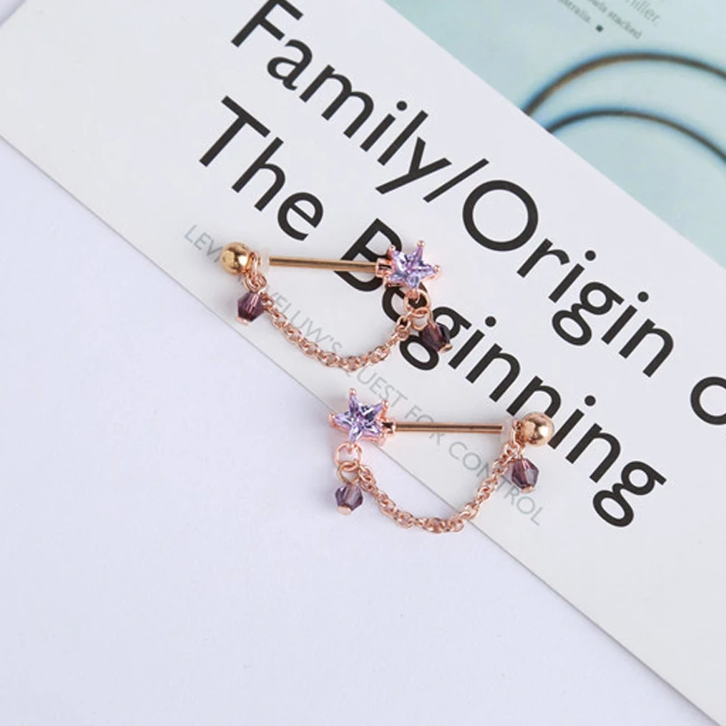 Комплект из 2 предметов модная штангой соска кольцо Бар пирсинг ювелирные