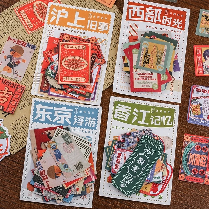 

40 pcs/pack Vintage stamp series Decorative Stationery Japanese Stickers Scrapbooking DIY Diary Album Stick Lable