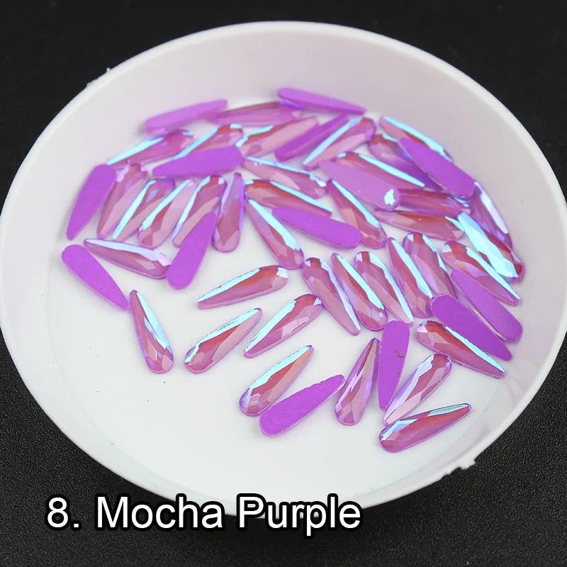 Новинка 30 шт./упак. мокко неоновые цвета в форме капли дождя 3x10 мм Стразы для