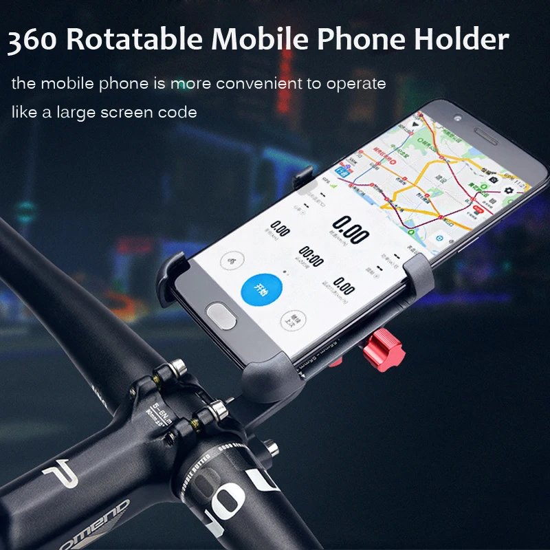 black bicycle handlebar phone holder mtb motorcycle phone mount bracket aluminum 360d rotated handlebar clip smartphone stand free global shipping