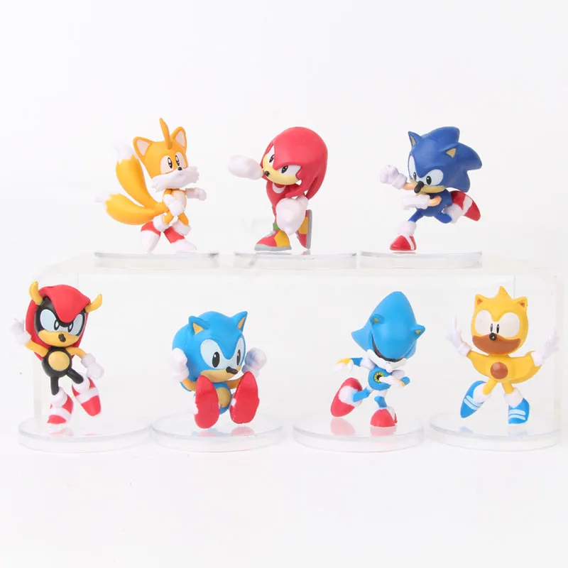 7 шт./компл. игрушечные фигурки из ПВХ персонажи персонажей Sonic Shadow Tails игрушки для