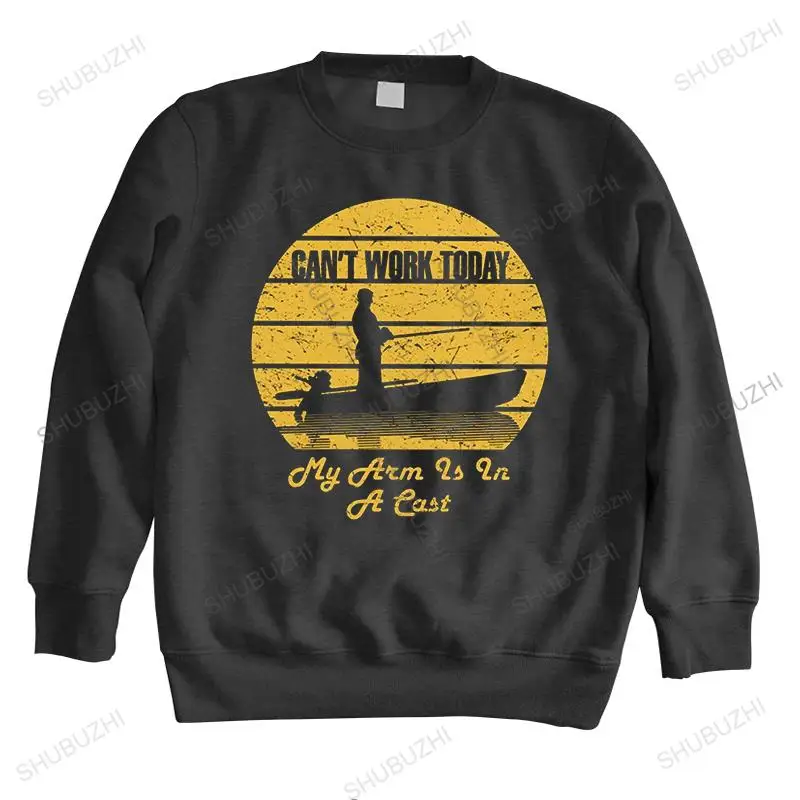 

Ретро не может работать сегодня мой рука в литой толстовке с длинным рукавом, хлопковая ткань, повседневная одежда для рыбалки, подарок, евр...