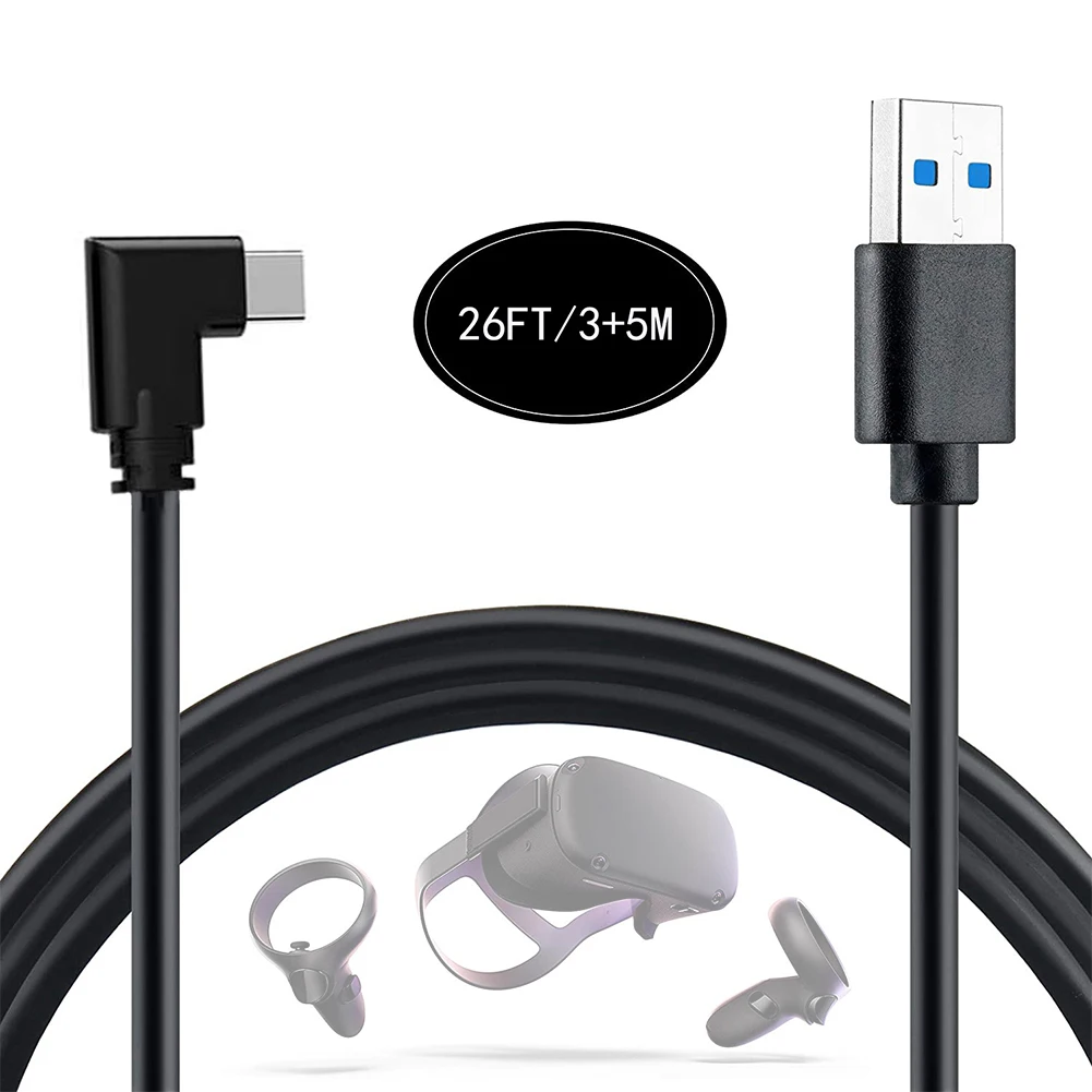 

5Gbps PC Adapter Right Angle Extension Plug And Play Portable Link Cable High Speed VR Headset Fast Charging For Oculus Quest