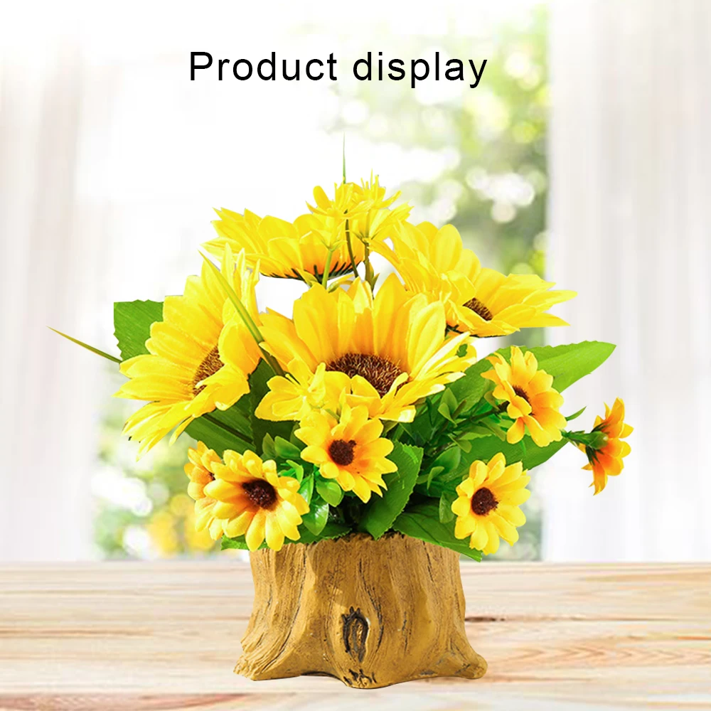Artificial Flowers in Pot Silk Flower Arrangement Ornament Decorative Sunflower Desktop Decor for Home Office XH8Z | Дом и сад
