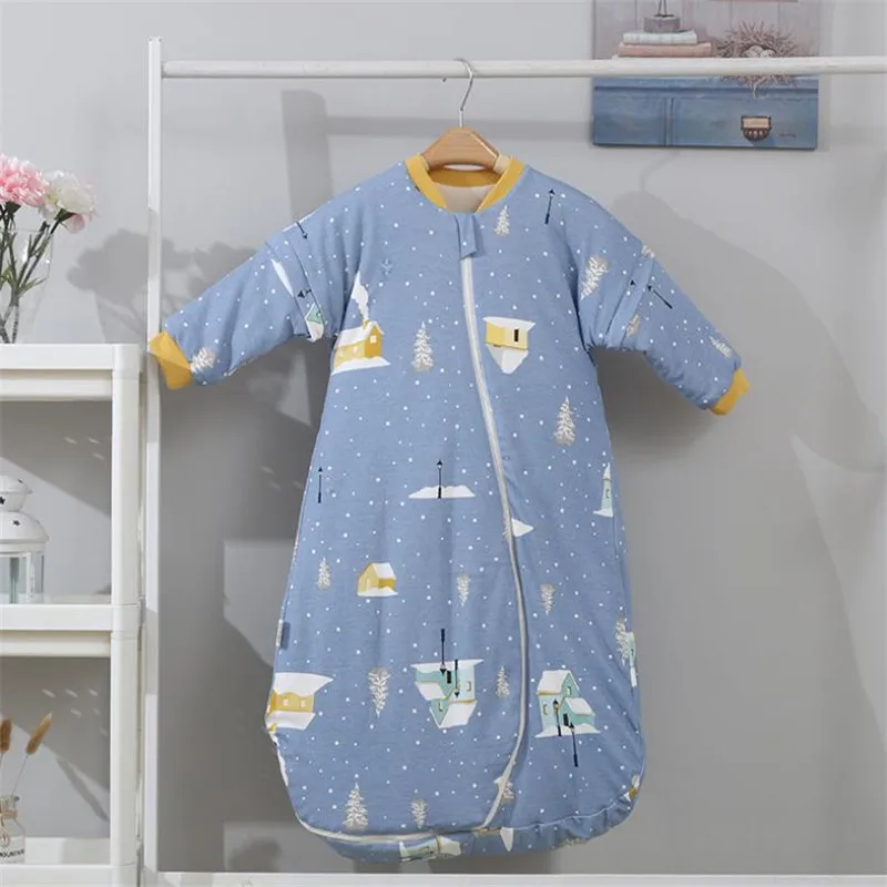 Детский спальный мешок со съемным рукавом зимний хлопковый теплый с длинными