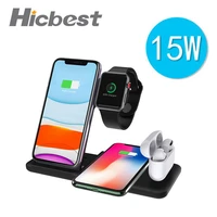 15w 3 in 1 wireless charger for iphone fast wireless charging induction charger for iphone 11 airpods pro 1 2 apple watch 5 4 3