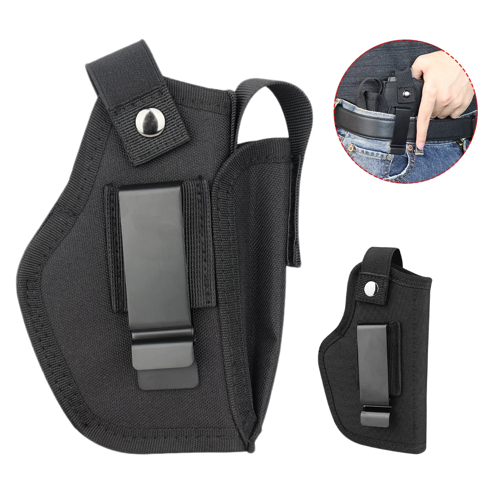 

Universal Gun Holster Bag With Metal Clip Pouch Concealed Carry Holsters Inside And Outside Waistband Pistol Bag For Hunting