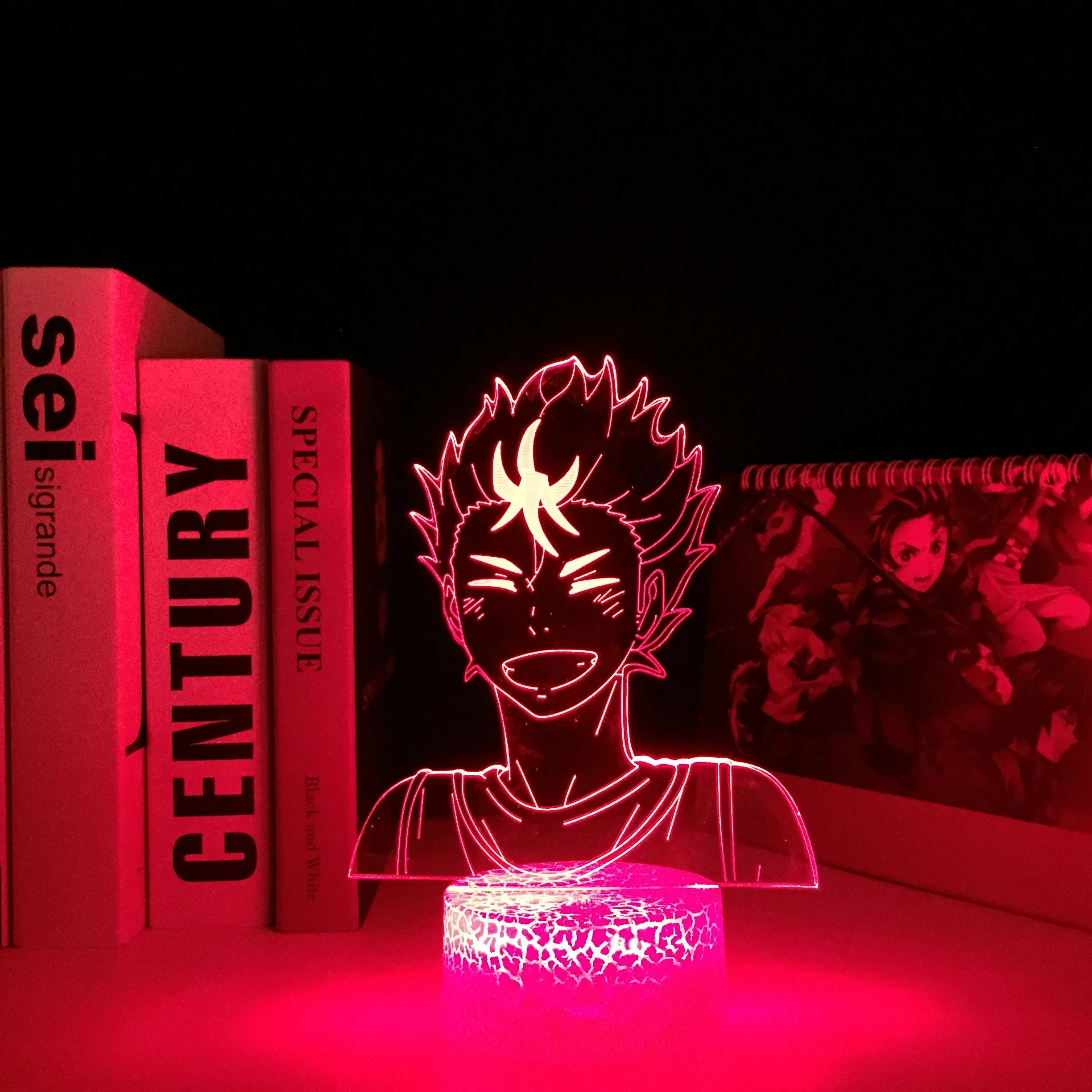 

Haikyuu Anime Yu Nishinoya Manga 3D Lamp LED White Base Night Light for Kids Bedroom Decor Nightlight Child Birthday Gift