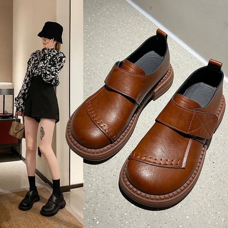 

Туфли женские из ПУ кожи, с круглым носком, на платформе