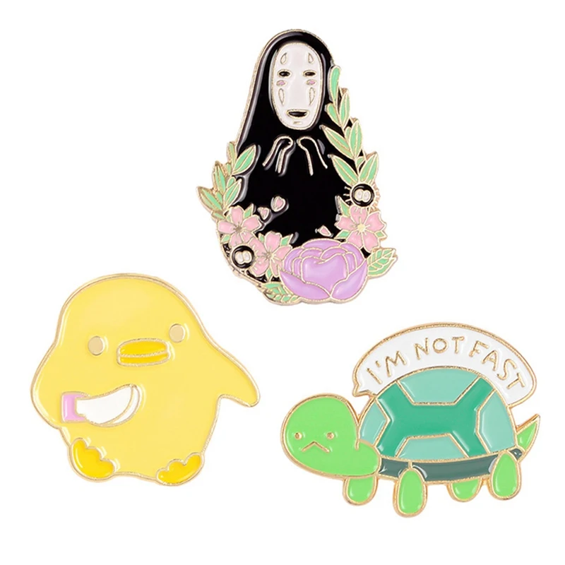 Животное маленькая черепаха цыпленок Эмаль Булавка мультфильм Безликий человек