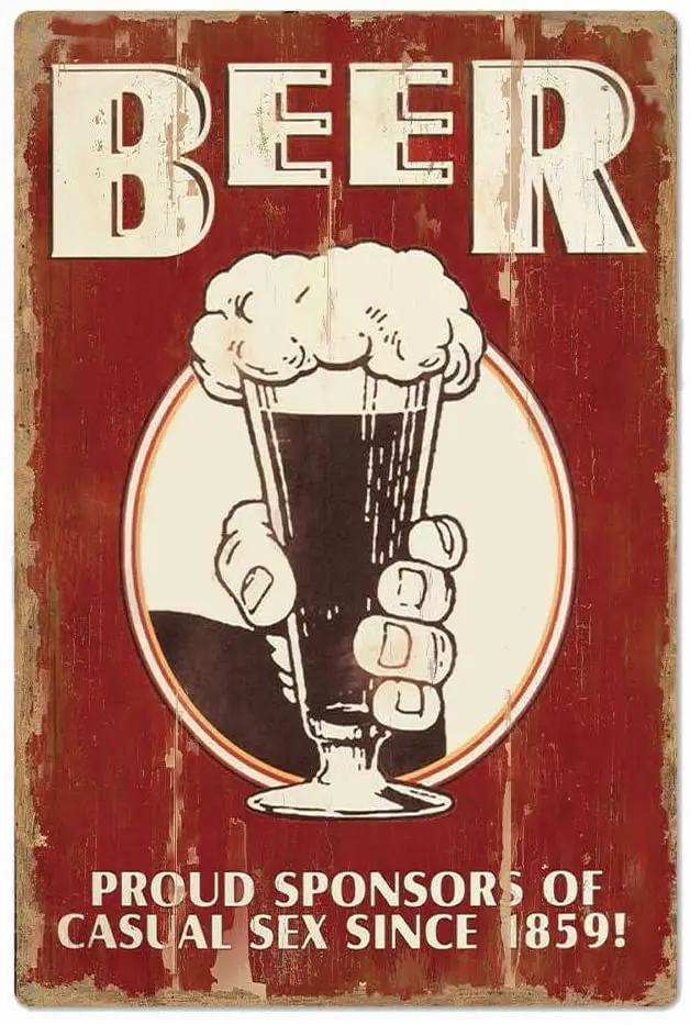 

Original Retro Design Tin Metal Wall Art Signs, Beer Thick Tinplate Print Poster Wall Decoration For Coffee Corner
