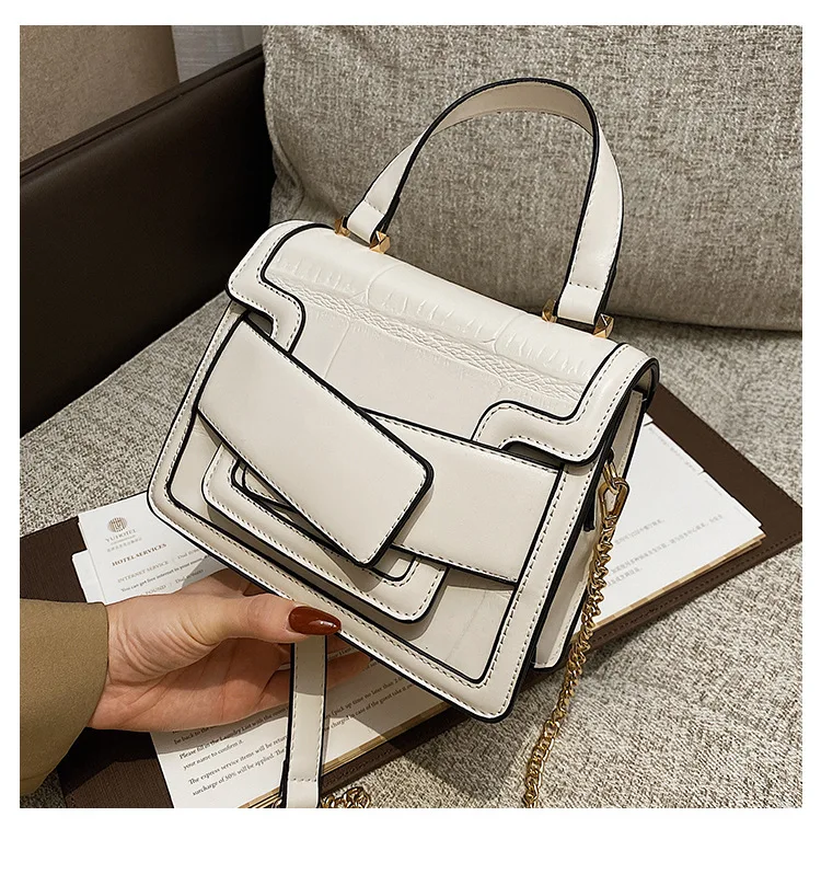 

Luxury texture women's bag 2021 new trend line small handbag personality fashion all-match brand single shoulder messenger bag