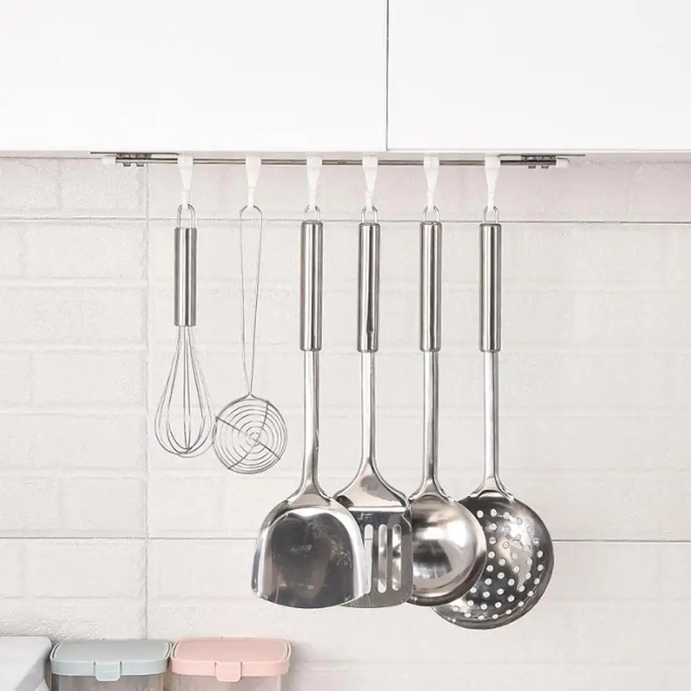 Stainless steel rod non-stick six-linked hook multi-purpose 6-row mobile wall-mounted creative bathroom shelf FD | Дом и сад