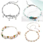 Женская цепочка для ног, богемное ювелирное изделие с волнистыми лапами, модные браслеты на ногу для лодыжки, женский браслет с имитацией жемчуга