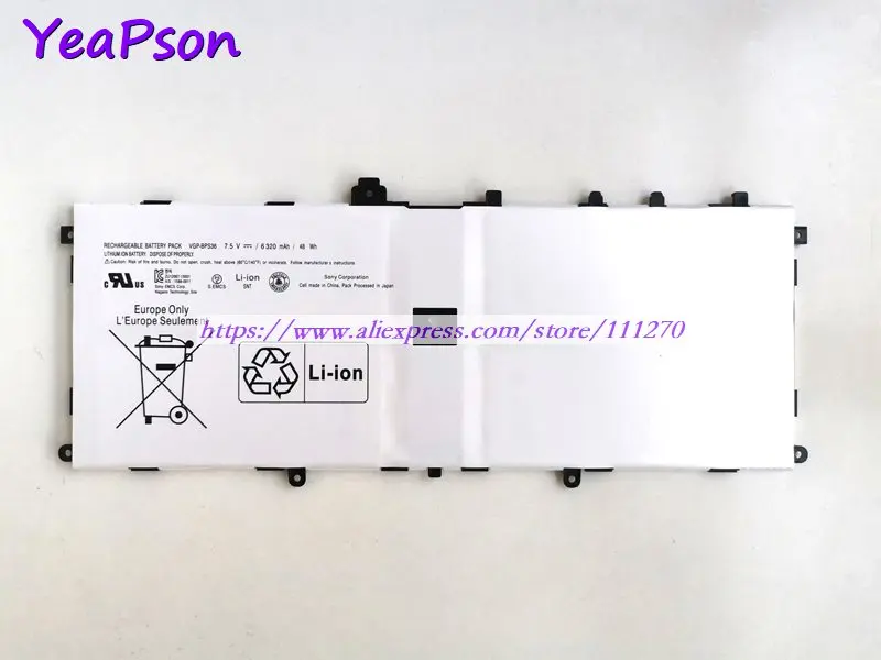 Аккумулятор Yeapson VGP-BPS36 7 5 в 6320 мАч для ноутбука Sony Vaio Duo 13 Convertible Touch 3 дюйма SVD1321BPXB