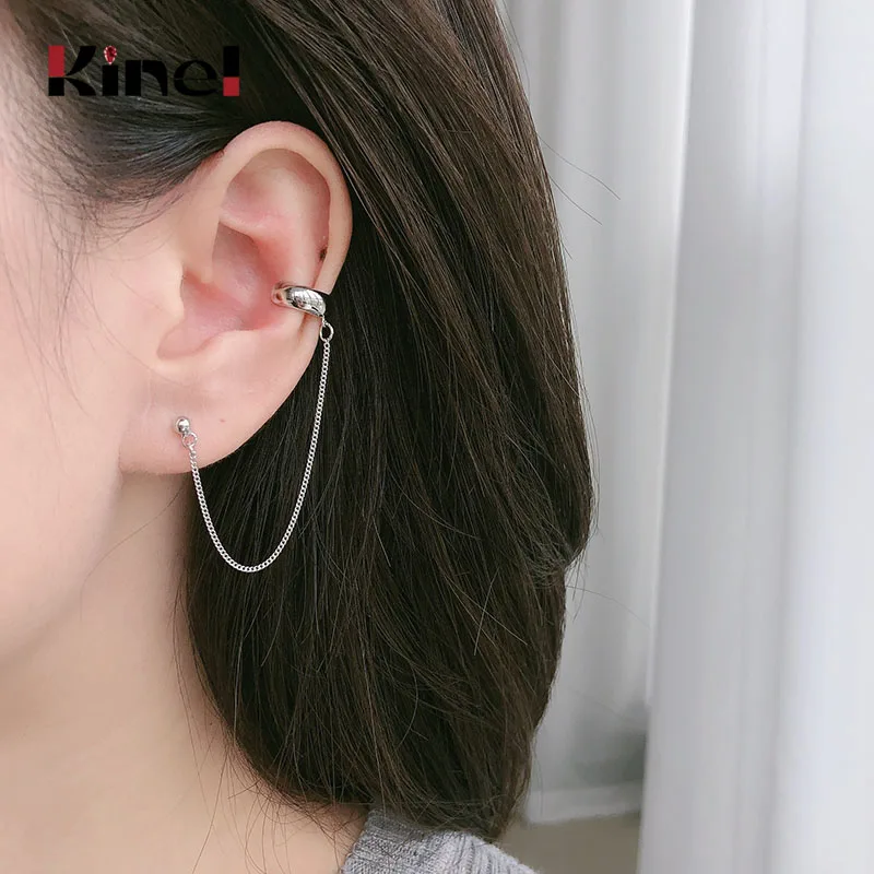 

Kinel 2020, новинка, Настоящее серебро 925 пробы, бобы, цепочка, клипсы для ушей, серьги, модные ювелирные изделия для женщин, свадебный подарок