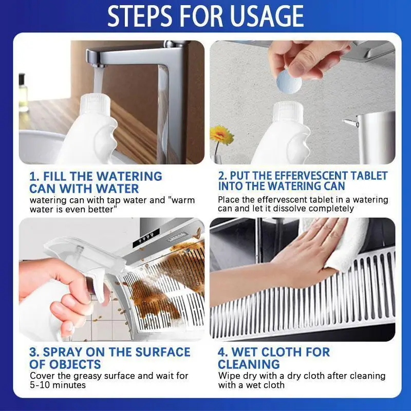 

Mintiml Clean It All For Kitchen Countertops Lemon Formula Kitchen Clean Effervescent Tablet Powerful Foaming Detergent Quick