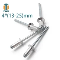 10pcs m4 multi size aluminium open end countersunk head break mandrel blind rivet nail pop rivets for furniture car aircraft