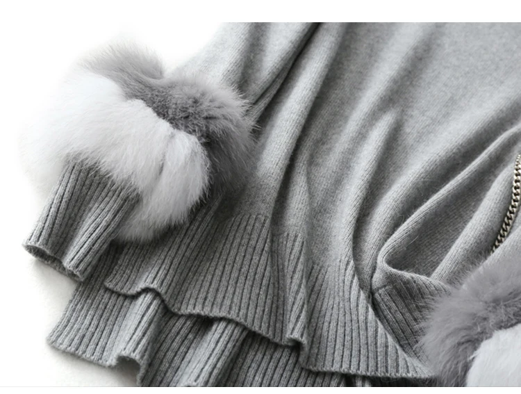 Женский пуловер лоскутный свитер из кроличьего меха женский джемпер женские