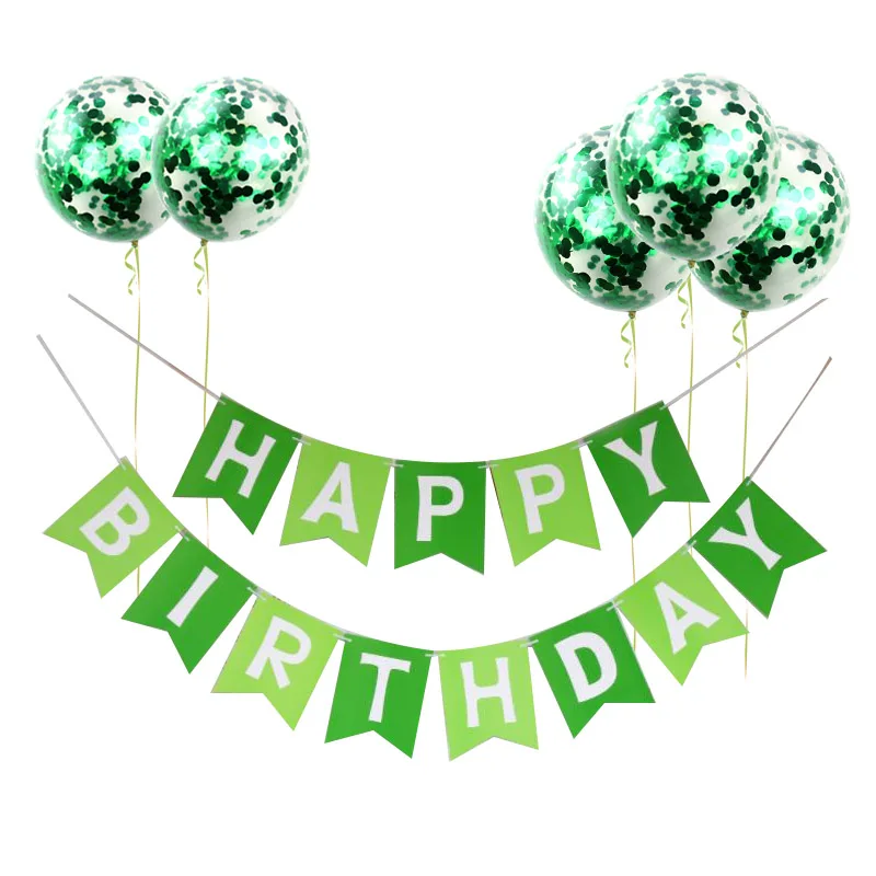 1 комплект Бумага баннер на день рождения воздушные шары с конфетти цвета розовое