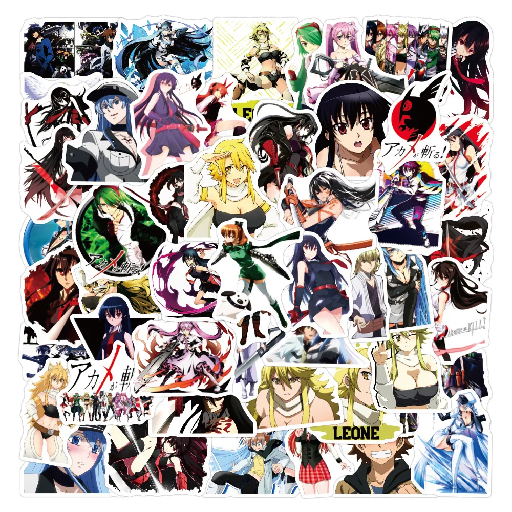 

10/30/50PCs New Anime Akame Ga Kill Waterproof Stickers DIY Luggage Notebook Skateboard Water Cup Cartoon Stickers Toys