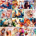 AZQSD DIY живопись по номеру Волк и девочка Холст Искусство Раскраска по номерам животные ручной работы настенные украшения для гостиной