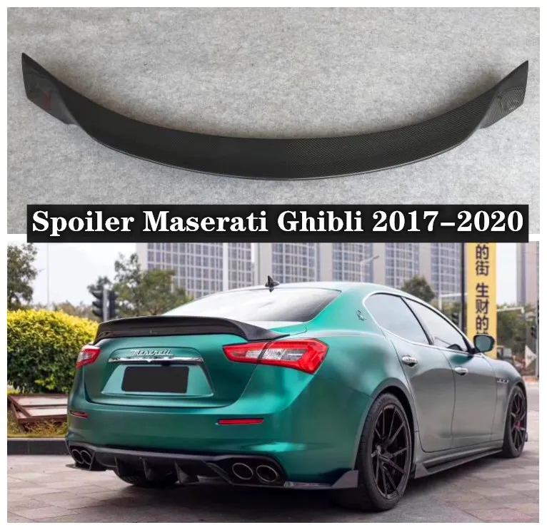 

Fits For Maserati Ghibli 2017 2018 2019 2020 High quality Carbon Fiber Rear Trunk Lip Spoiler Wing