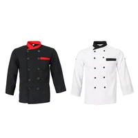 unisex adults chef jacket coat hotel waiter uniform long sleeves